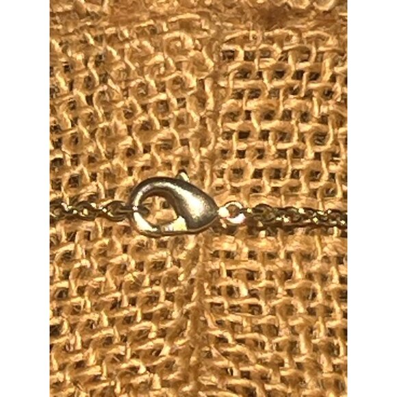 Gold Tone Necklace Red Seed Beads Dangling Floral Charms Choker Collar Boho 15" - Picture 4 of 4